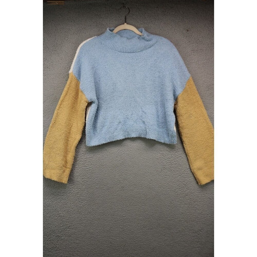 Society 212 Long Casual Sleeve Colorblock Cropped Sweater-Size Large-Boho